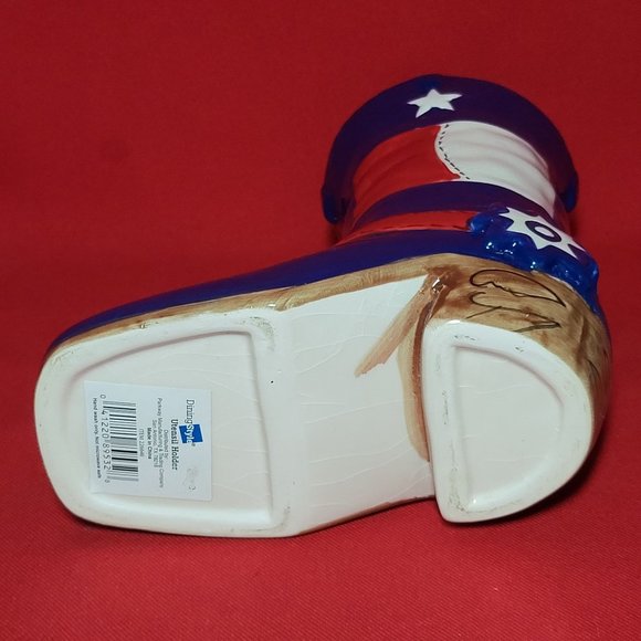 Dining Style Utensil Holder Blue Boot Ceramic Texas Lone Star - Picture 6 of 12